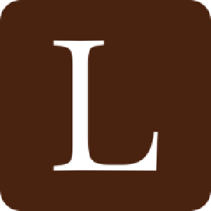 Illustration der forestiller et stort L på brun baggrund, Latinsk-Dansk Ordbogs ikon på en telefons hjemmeskærm